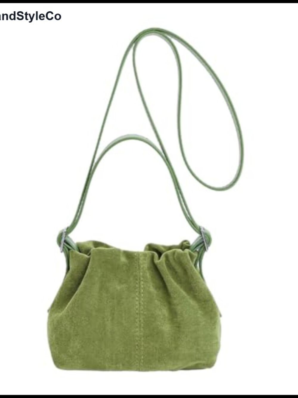 Vintage Suede Handbag Drawstring Bucket Bag Crossbody Shoulder Satchel Faux